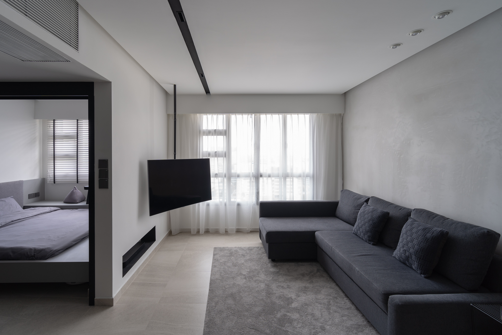 Space Paradox Living Hall Design by Arche Interior