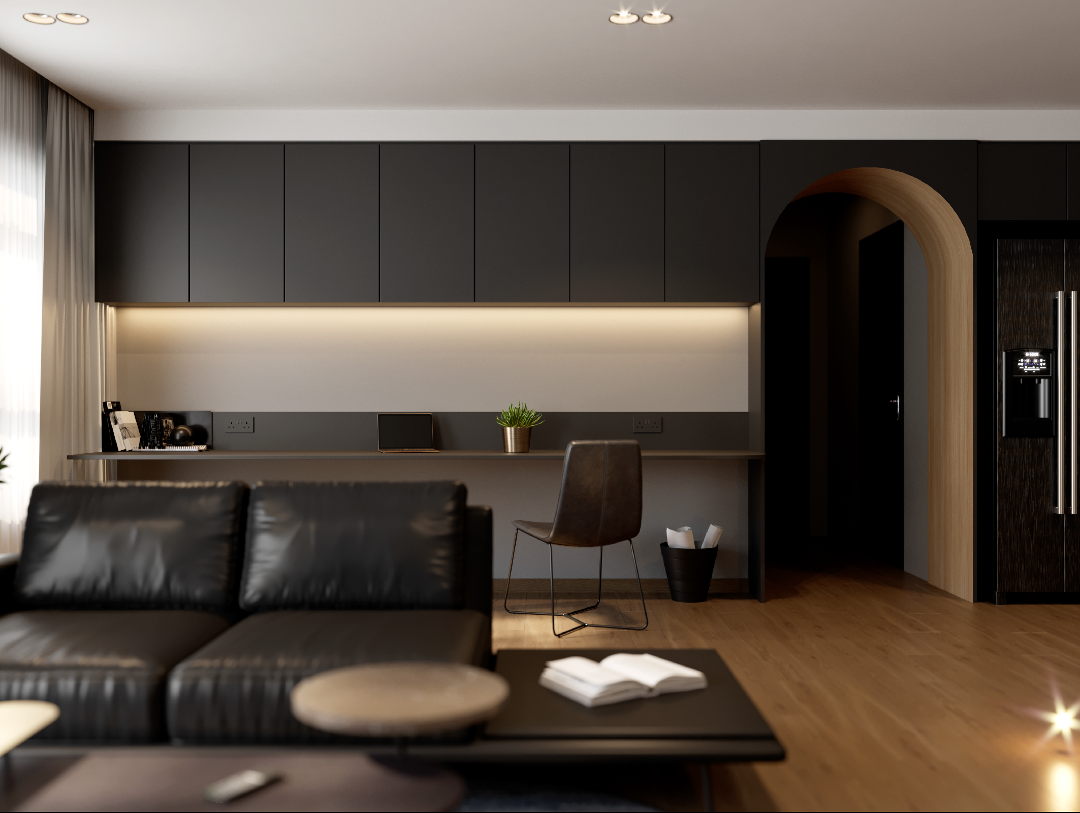 Introspective hue study area design by Arche Interior
