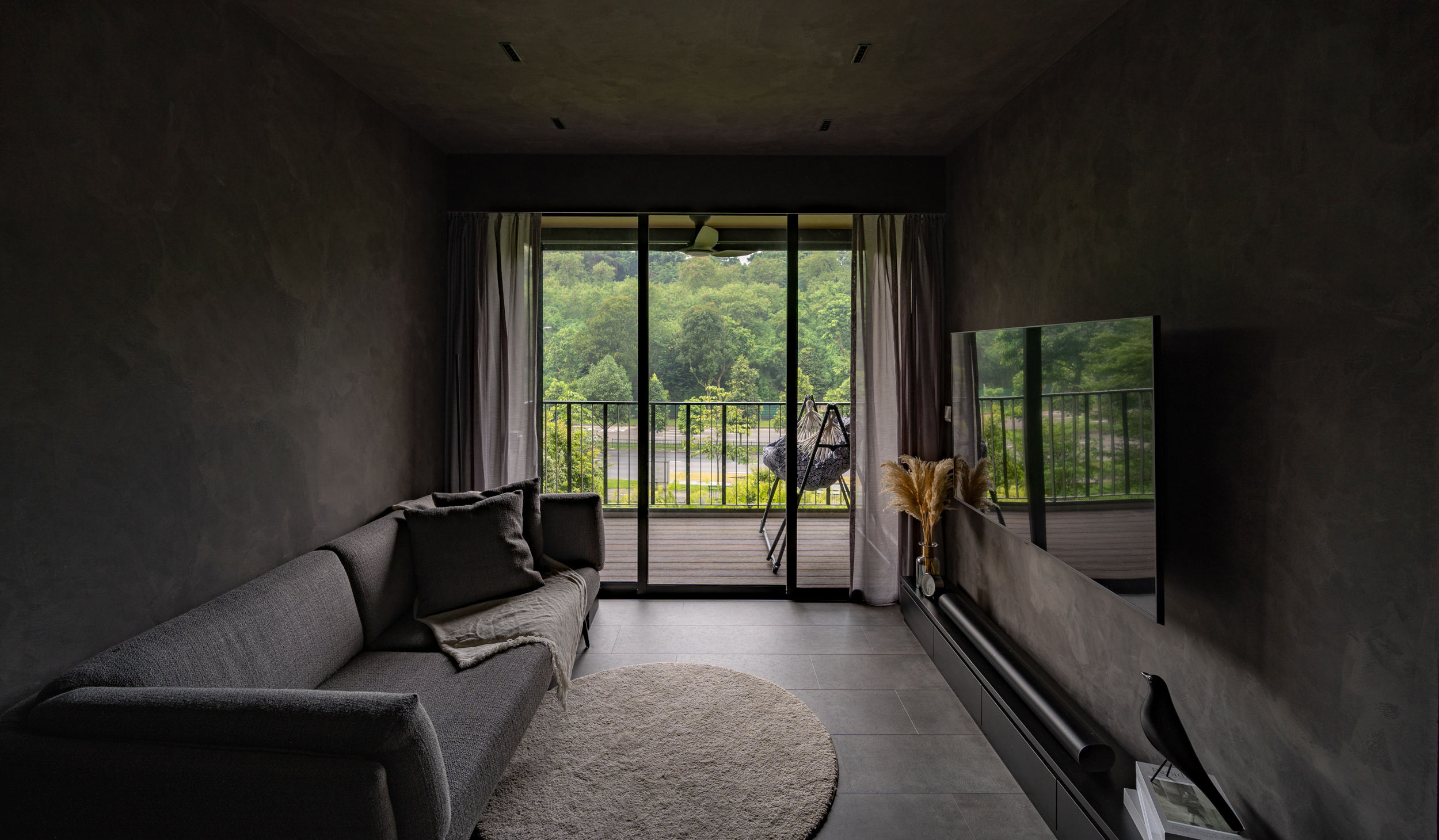 Dark Academia Living Room Design by Arche Interior